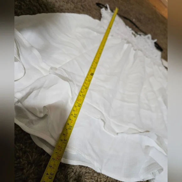 "Emerald Sundae" White Textured Dress. - Picture 8 of 16